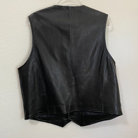 Vintage Wilson's Genuine Leather Black Vest Size XL - Picture 3 of 7